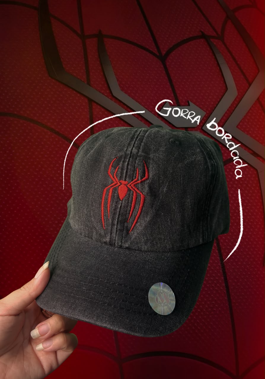 Gorra spiderman bordada Araña