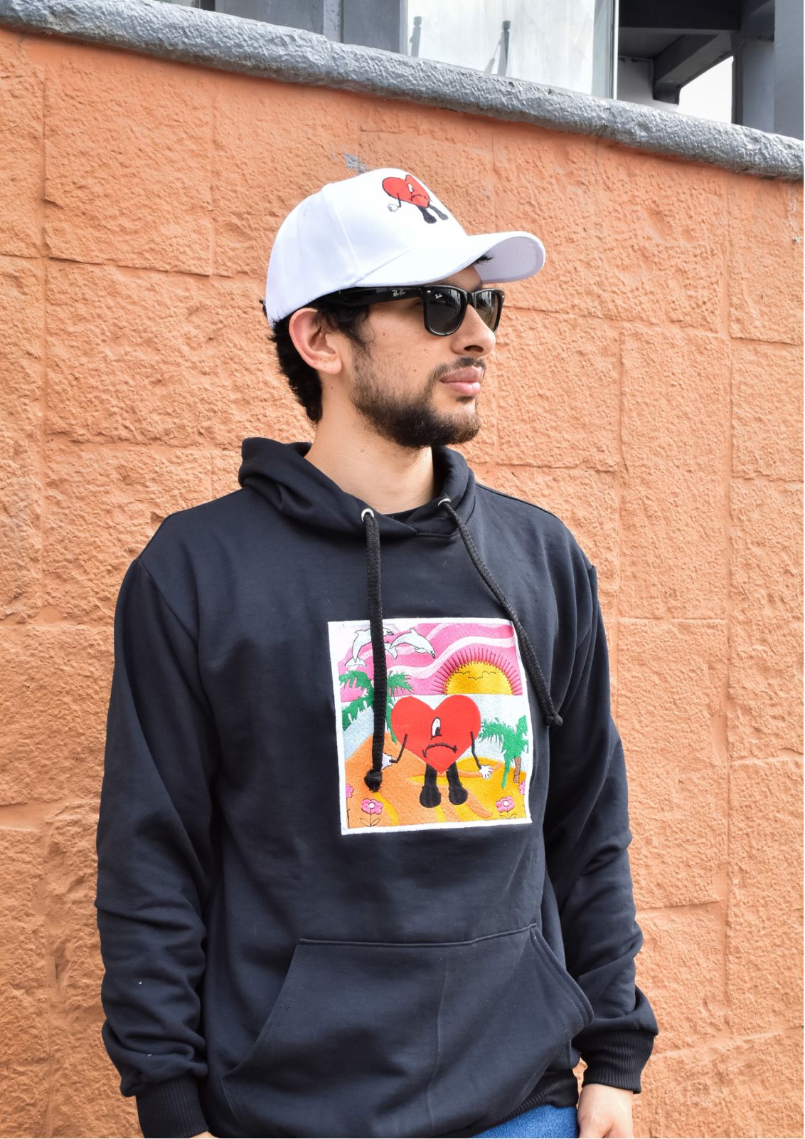 Gorra bad bunny corazón - Blanca